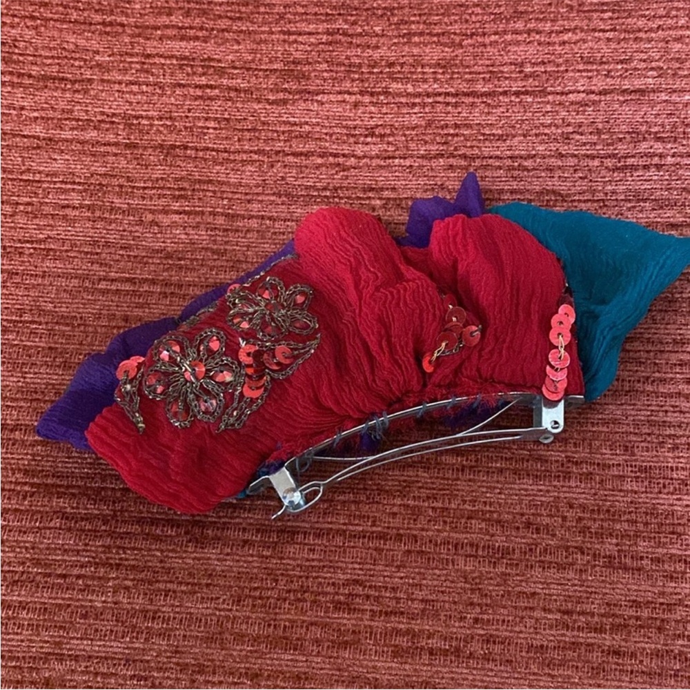 VTG 80’s 90’s Chiffon Sequin Hairclip Hair Clip France